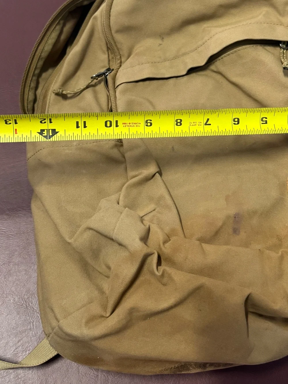 Fjallraven Kånken-Style Canvas High End WORN Distressed Women’s Tan Backpack
